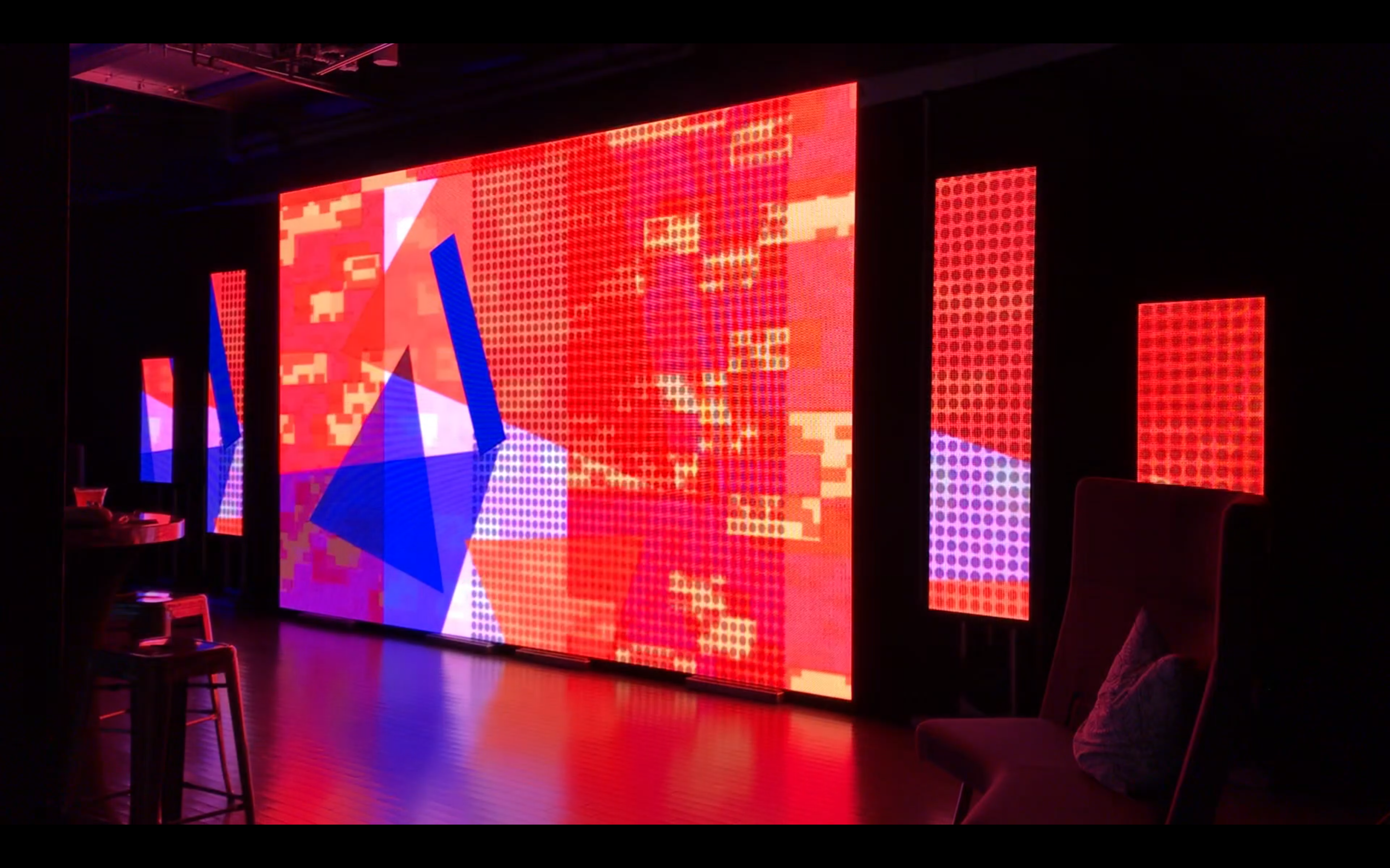 still showing installation view of digital conglomerate
